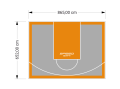 56M2/652X865CM SZARO-POMARAŃCZOWE BOISKO DO KOSZYKÓWKI SPEEDSPORT HEXA POWER PRO