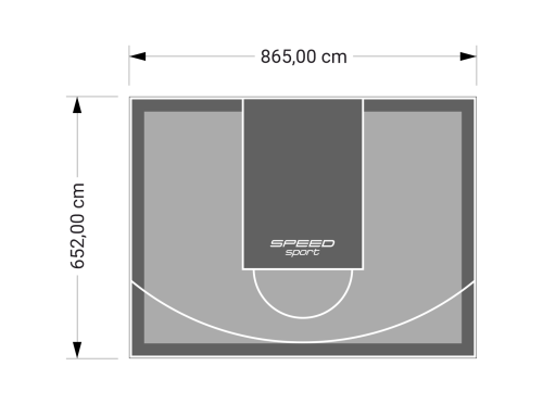 56M2/652X865CM SZARO-GRAFITOWE BOISKO DO KOSZYKÓWKI SPEEDSPORT HEXA POWER PRO