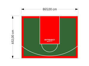 56M2/652X865CM ZIELONO-CZERWONE BOISKO DO KOSZYKÓWKI SPEEDSPORT HEXA POWER PRO