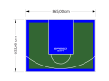 56M2/652X865CM ZIELONO-NIEBIESKIE BOISKO DO KOSZYKÓWKI SPEEDSPORT HEXA POWER PRO