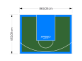 56M2/652X865CM ZIELONO-BŁĘKITNE BOISKO DO KOSZYKÓWKI SPEEDSPORT HEXA POWER PRO