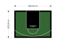 56M2/652X865CM ZIELONO-CZARNE BOISKO DO KOSZYKÓWKI SPEEDSPORT HEXA POWER PRO