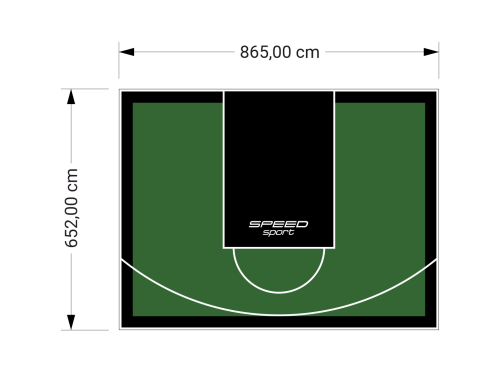 56M2/652X865CM ZIELONO-CZARNE BOISKO DO KOSZYKÓWKI SPEEDSPORT HEXA POWER PRO