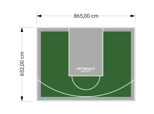 56M2/652X865CM ZIELONO-SZARE BOISKO DO KOSZYKÓWKI SPEEDSPORT HEXA POWER PRO