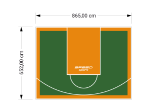 56M2/652X865CM ZIELONO-POMARAŃCZOWE BOISKO DO KOSZYKÓWKI SPEEDSPORT HEXA POWER PRO