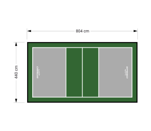 35M2/804X440CM SZARO-ZIELONE BOISKO DO SIATKÓWKI SPEEDSPORT HEXA POWER PRO