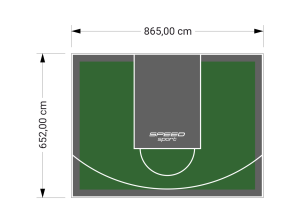 56M2/652X865CM ZIELONO-GRAFITOWE BOISKO DO KOSZYKÓWKI SPEEDSPORT HEXA POWER PRO