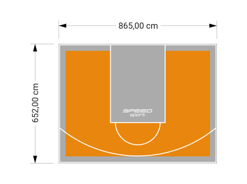 56M2/652X865CM POMARAŃCZOWO-SZARE BOISKO DO KOSZYKÓWKI SPEEDSPORT HEXA POWER PRO