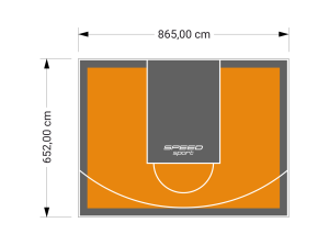 56M2/652X865CM POMARAŃCZOWO-GRAFITOWE BOISKO DO KOSZYKÓWKI SPEEDSPORT HEXA POWER PRO