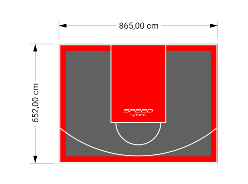 56M2/652X865CM GRAFITOWO-CZERWONE BOISKO DO KOSZYKÓWKI SPEEDSPORT HEXA POWER PRO