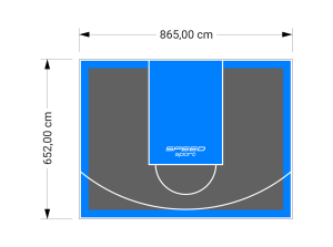 56M2/652X865CM GRAFITOWO-BŁĘKITNE BOISKO DO KOSZYKÓWKI SPEEDSPORT HEXA POWER PRO