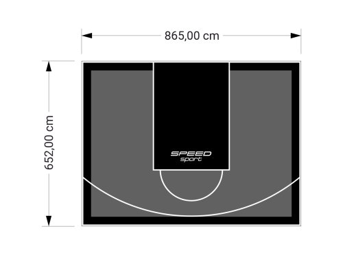 56M2/652X865CM GRAFITOWO-CZARNE BOISKO DO KOSZYKÓWKI SPEEDSPORT HEXA POWER PRO