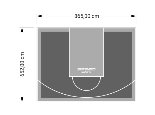 56M2/652X865CM GRAFITOWO-SZARE BOISKO DO KOSZYKÓWKI SPEEDSPORT HEXA POWER PRO
