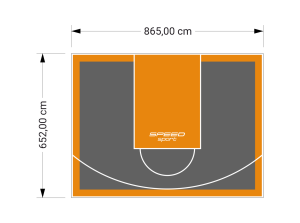 56M2/652X865CM GRAFITOWO-POMARAŃCZOWE BOISKO DO KOSZYKÓWKI SPEEDSPORT HEXA POWER PRO