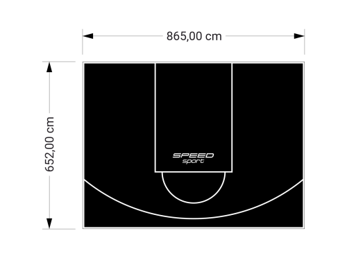56M2/652X865CM CZARNE BOISKO DO KOSZYKÓWKI SPEEDSPORT HEXA POWER PRO