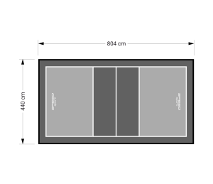 35M2/804X440CM SZARO-GRAFITOWE BOISKO DO SIATKÓWKI SPEEDSPORT HEXA POWER PRO