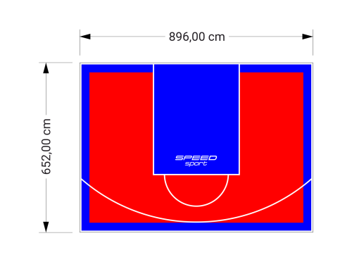 59M2/652X896CM CZERWONO-NIEBIESKIE BOISKO DO KOSZYKÓWKI SPEEDSPORT HEXA POWER PRO