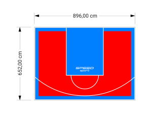 59M2/652X896CM CZERWONO-BŁĘKITNE BOISKO DO KOSZYKÓWKI SPEEDSPORT HEXA POWER PRO