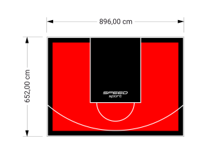 59M2/652X896CM CZERWONO-CZARNE BOISKO DO KOSZYKÓWKI SPEEDSPORT HEXA POWER PRO