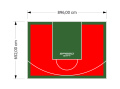 59M2/652X896CM CZERWONO-ZIELONE BOISKO DO KOSZYKÓWKI SPEEDSPORT HEXA POWER PRO