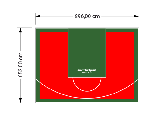 59M2/652X896CM CZERWONO-ZIELONE BOISKO DO KOSZYKÓWKI SPEEDSPORT HEXA POWER PRO