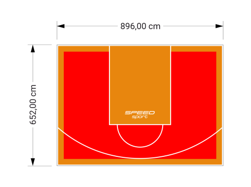 59M2/652X896CM CZERWONO-POMARAŃCZOWE BOISKO DO KOSZYKÓWKI SPEEDSPORT HEXA POWER PRO