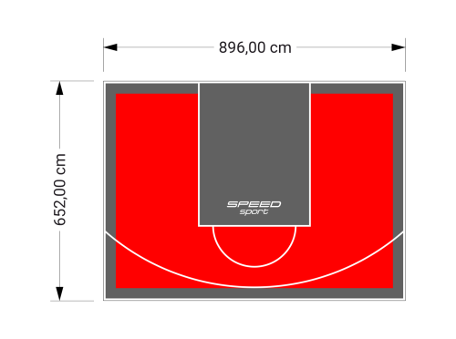 59M2/652X896CM CZERWONO-GRAFITOWE BOISKO DO KOSZYKÓWKI SPEEDSPORT HEXA POWER PRO