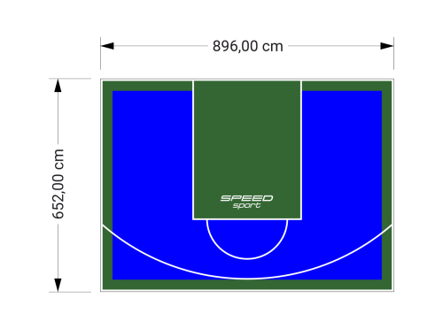 59M2/652X896CM NIEBIESKO-ZIELONE BOISKO DO KOSZYKÓWKI SPEEDSPORT HEXA POWER PRO