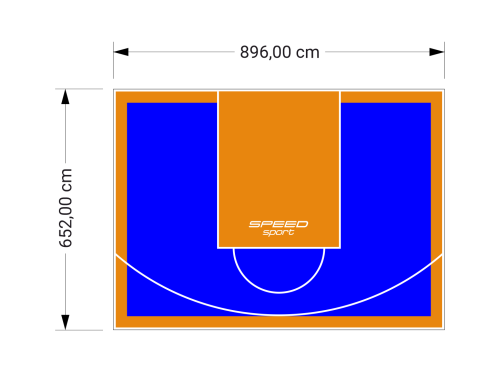 59M2/652X896CM NIEBIESKO-POMARAŃCZOWE BOISKO DO KOSZYKÓWKI SPEEDSPORT HEXA POWER PRO