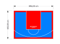 59M2/652X896CM BŁĘKITNO-CZERWONE BOISKO DO KOSZYKÓWKI SPEEDSPORT HEXA POWER PRO
