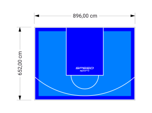 59M2/652X896CM BŁĘKITNO-NIEBIESKIE BOISKO DO KOSZYKÓWKI SPEEDSPORT HEXA POWER PRO