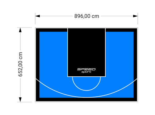 59M2/652X896CM BŁĘKITNO-CZARNE BOISKO DO KOSZYKÓWKI SPEEDSPORT HEXA POWER PRO