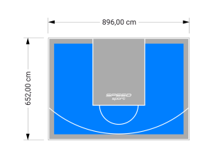 59M2/652X896CM BŁĘKITNO-SZARE BOISKO DO KOSZYKÓWKI SPEEDSPORT HEXA POWER PRO