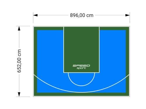 59M2/652X896CM BŁĘKITNO-ZIELONE BOISKO DO KOSZYKÓWKI SPEEDSPORT HEXA POWER PRO