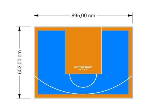 59M2/652X896CM BŁĘKITNO-POMARAŃCZOWE BOISKO DO KOSZYKÓWKI SPEEDSPORT HEXA POWER PRO