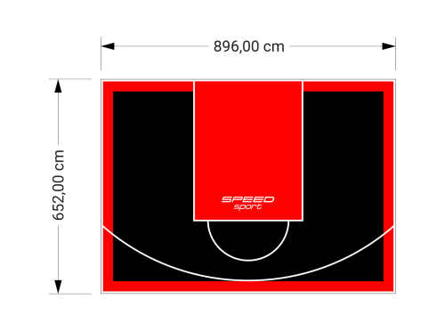 59M2/652X896CM CZARNO-CZERWONE BOISKO DO KOSZYKÓWKI SPEEDSPORT HEXA POWER PRO