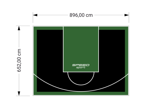 59M2/652X896CM CZARNO-ZIELONE BOISKO DO KOSZYKÓWKI SPEEDSPORT HEXA POWER PRO