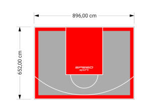 59M2/652X896CM SZARO-CZERWONE BOISKO DO KOSZYKÓWKI SPEEDSPORT HEXA POWER PRO