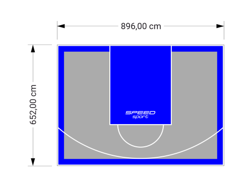 59M2/652X896CM SZARO-NIEBIESKIE BOISKO DO KOSZYKÓWKI SPEEDSPORT HEXA POWER PRO