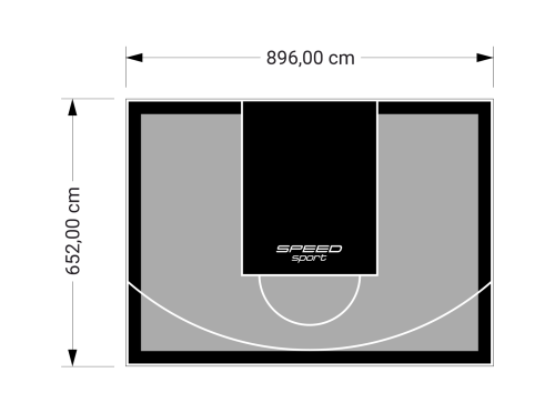 59M2/652X896CM SZARO-CZARNE BOISKO DO KOSZYKÓWKI SPEEDSPORT HEXA POWER PRO