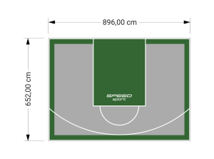 59M2/652X896CM SZARO-ZIELONE BOISKO DO KOSZYKÓWKI SPEEDSPORT HEXA POWER PRO