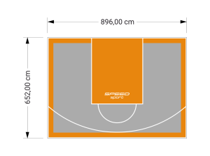 59M2/652X896CM SZARO-POMARAŃCZOWE BOISKO DO KOSZYKÓWKI SPEEDSPORT HEXA POWER PRO