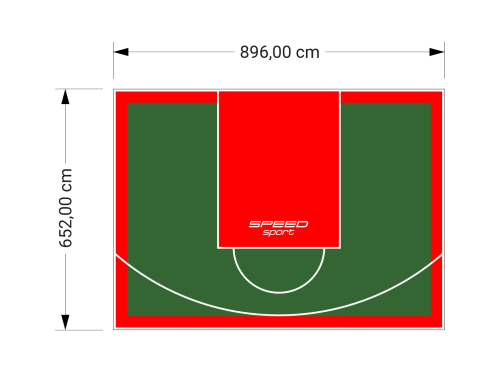 59M2/652X896CM ZIELONO-CZERWONE BOISKO DO KOSZYKÓWKI SPEEDSPORT HEXA POWER PRO