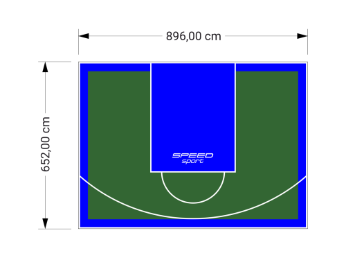 59M2/652X896CM ZIELONO-NIEBIESKIE BOISKO DO KOSZYKÓWKI SPEEDSPORT HEXA POWER PRO