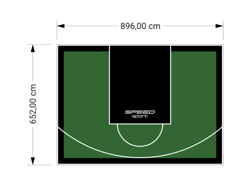 59M2/652X896CM ZIELONO-CZARNE BOISKO DO KOSZYKÓWKI SPEEDSPORT HEXA POWER PRO