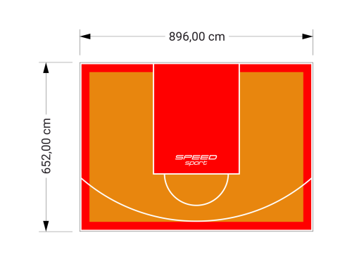 59M2/652X896CM POMARAŃCZOWO-CZERWONE BOISKO DO KOSZYKÓWKI SPEEDSPORT HEXA POWER PRO