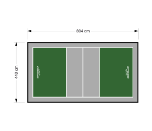 35M2/804X440CM ZIELONO-SZARE BOISKO DO SIATKÓWKI SPEEDSPORT HEXA POWER PRO