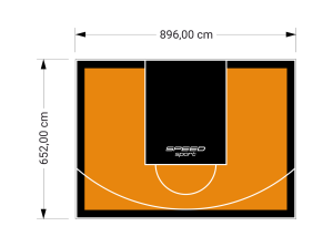59M2/652X896CM POMARAŃCZOWO-CZARNE BOISKO DO KOSZYKÓWKI SPEEDSPORT HEXA POWER PRO