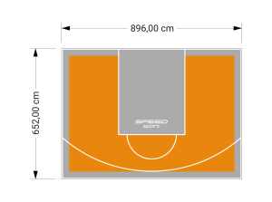 59M2/652X896CM POMARAŃCZOWO-SZARE BOISKO DO KOSZYKÓWKI SPEEDSPORT HEXA POWER PRO