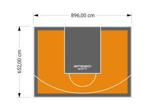 59M2/652X896CM POMARAŃCZOWO-GRAFITOWE BOISKO DO KOSZYKÓWKI SPEEDSPORT HEXA POWER PRO